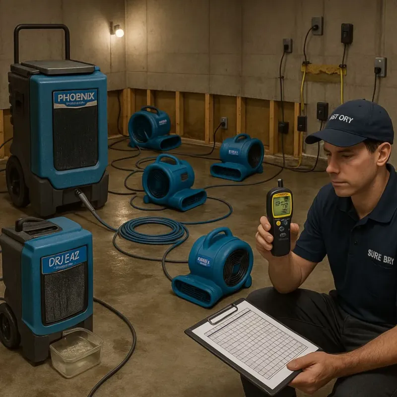 Structural Drying and Dehumidification process in Nobles County, MN